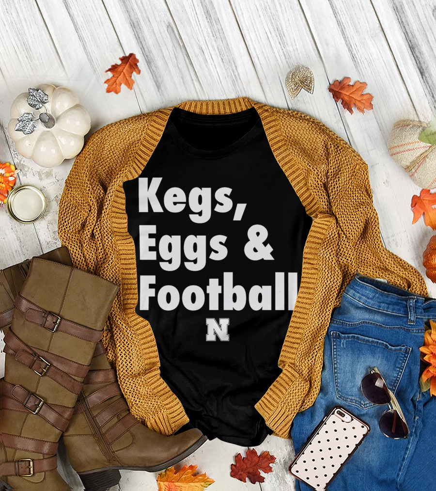 Nebraska Huskers Kegs Eggs and Football N T-Shirt