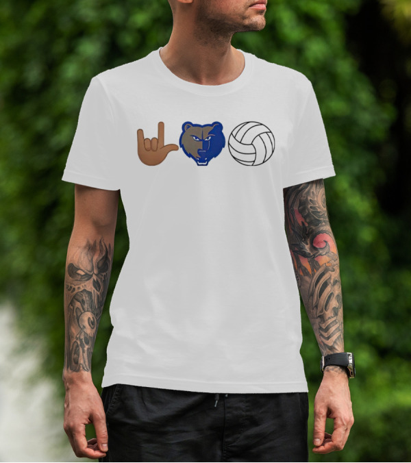 Daisy Oatsvall Brentwood Bruins I Love You Bear Volleyball T-Shirt