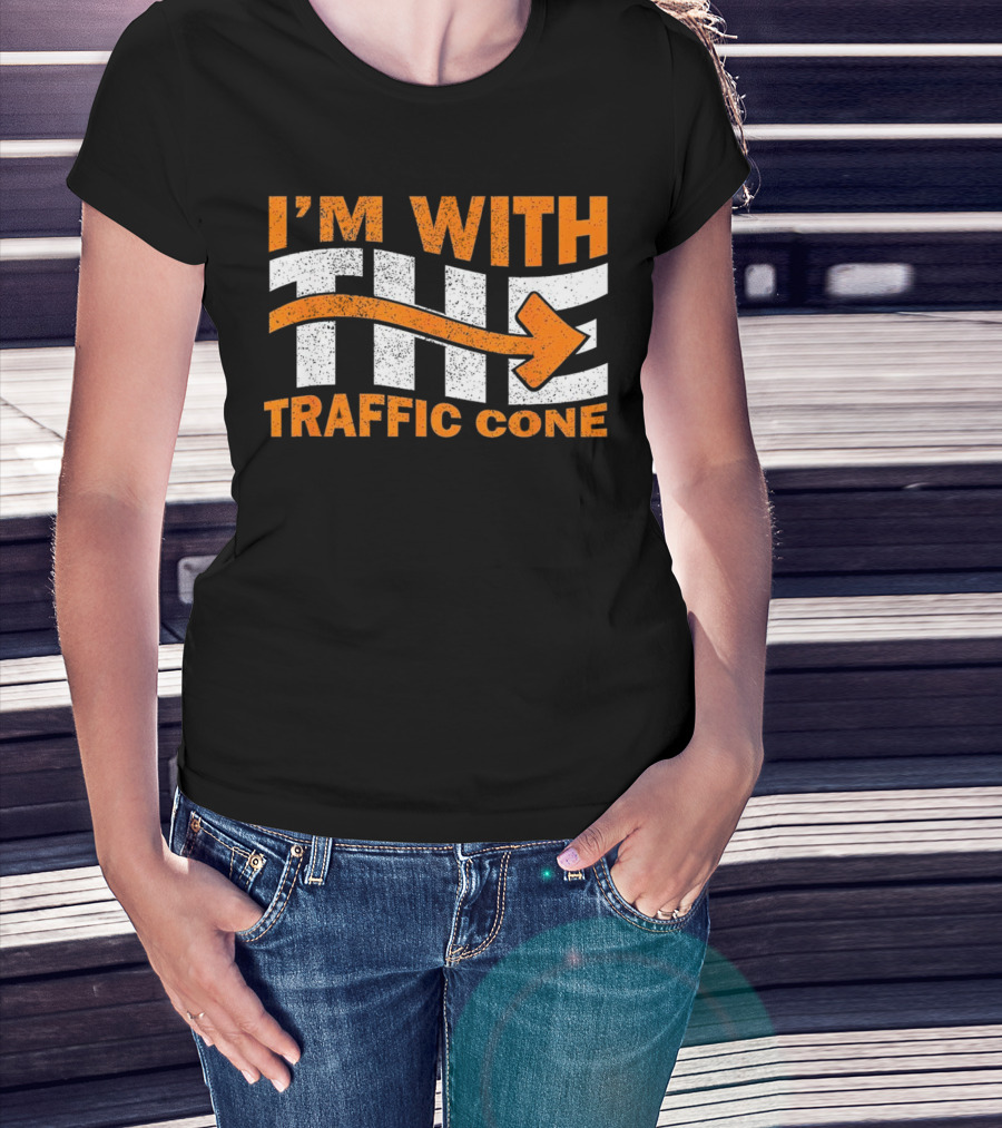 I’m With The Traffic Cone Arrow Humor T-Shirt