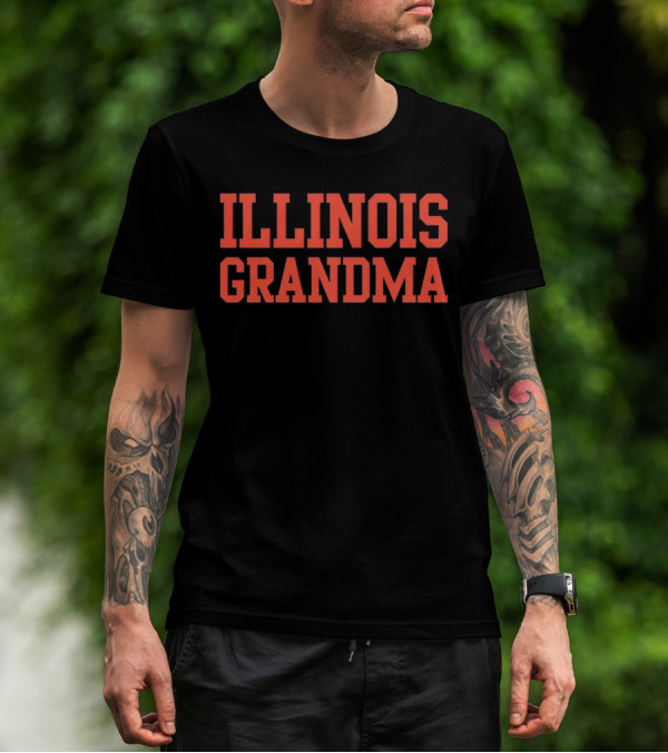 Illinois Grandma Bold Orange Text T-Shirt
