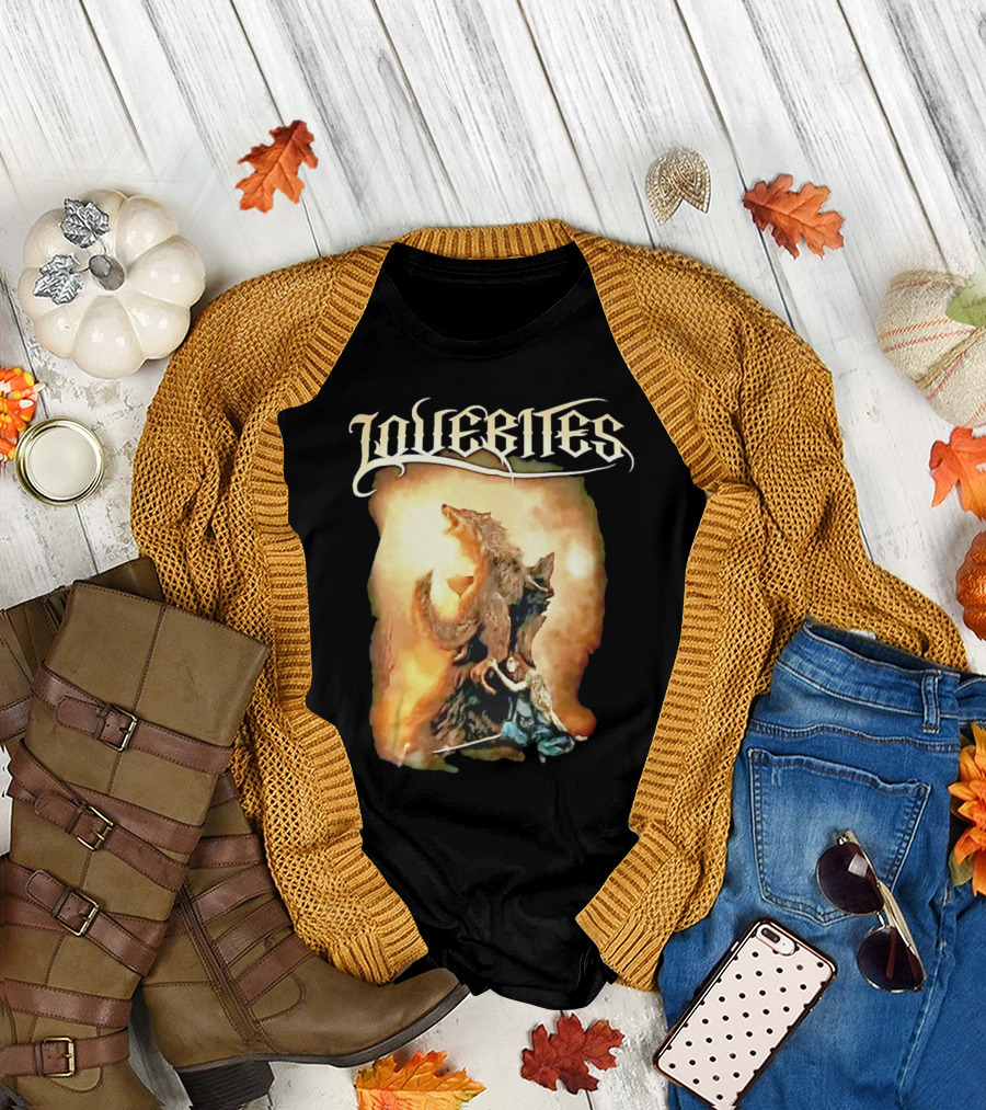 LOVEBITES Wolf Warrior Art with Knight and Sword T-Shirt