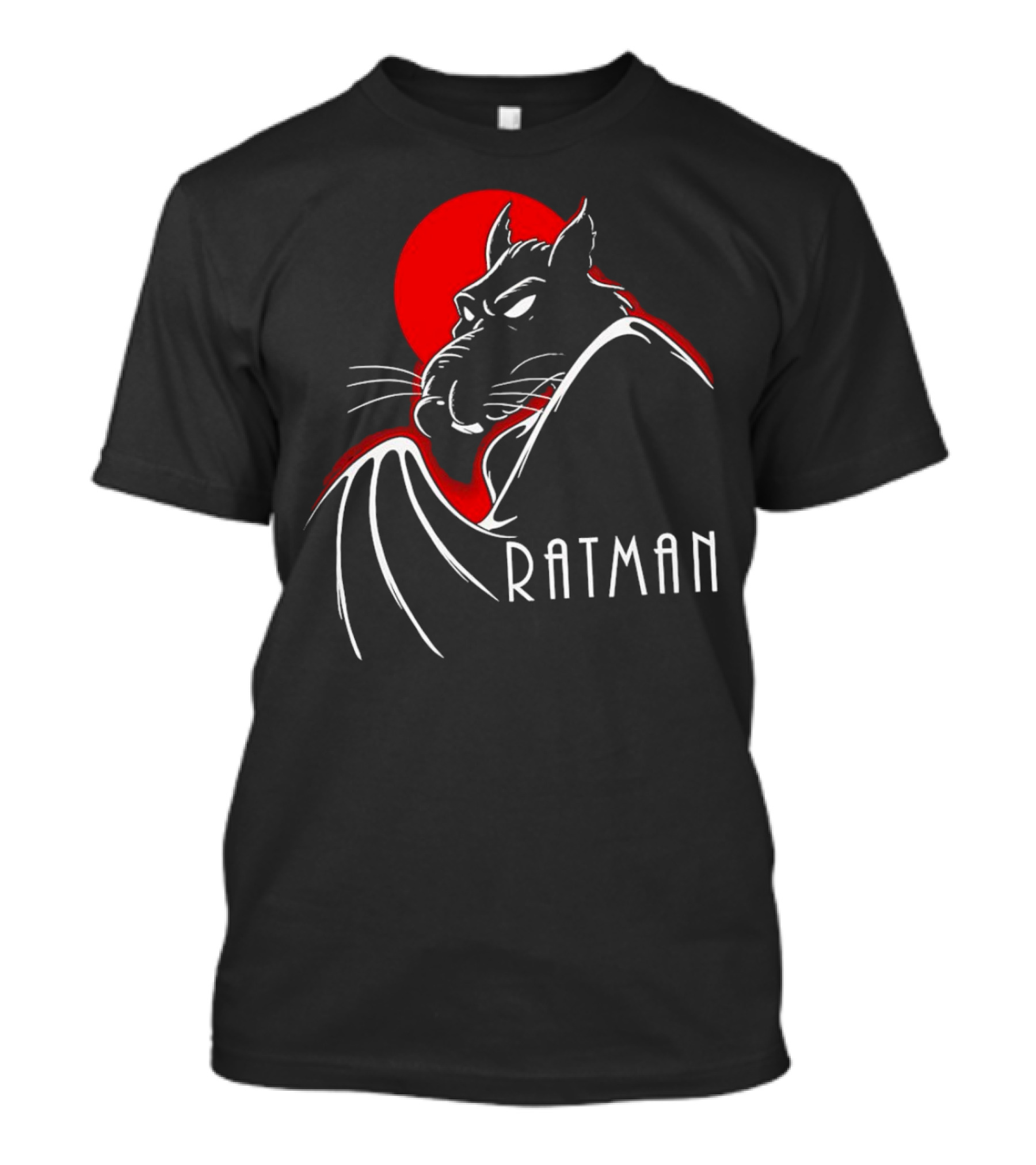 Ratman Splinter Shadow Against Red Moon In Batman T-Shirt