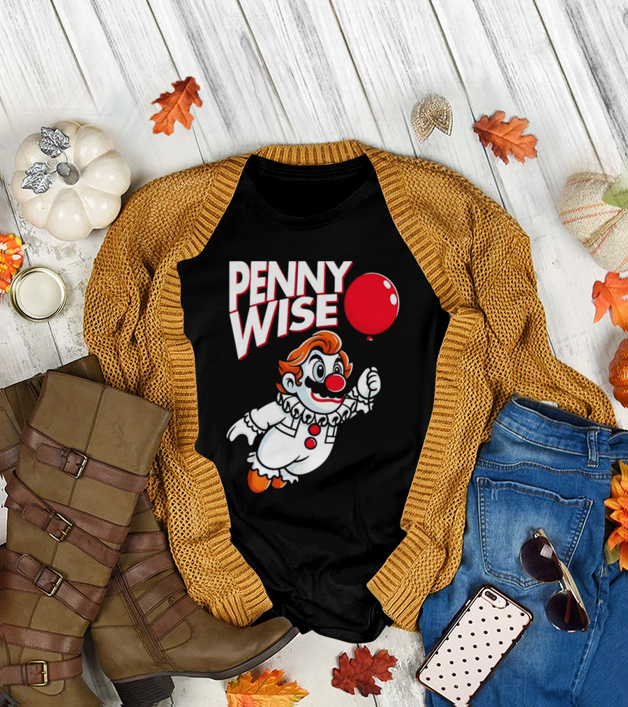 Pennywise Mario Mashup with Red Balloon T-Shirt
