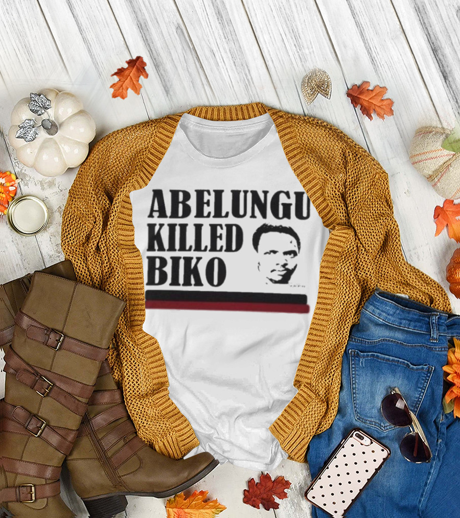 Abelungu Killed Biko Face Red Black Stripe T-Shirt