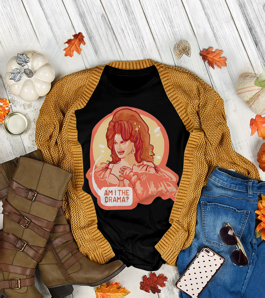 Am I the Drama? Bold Diva with Glamorous Hair and Earrings T-Shirt