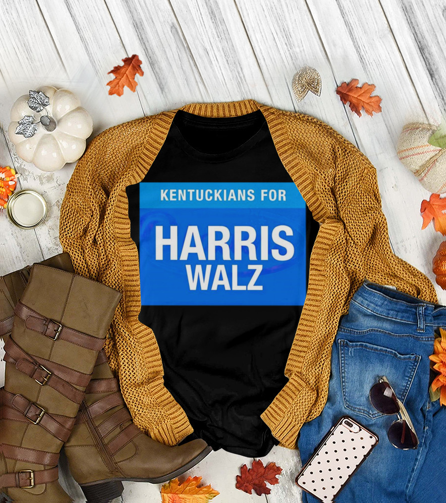 Kentuckians For Harris Walz 2024 Blue Campaign Sign T-Shirt