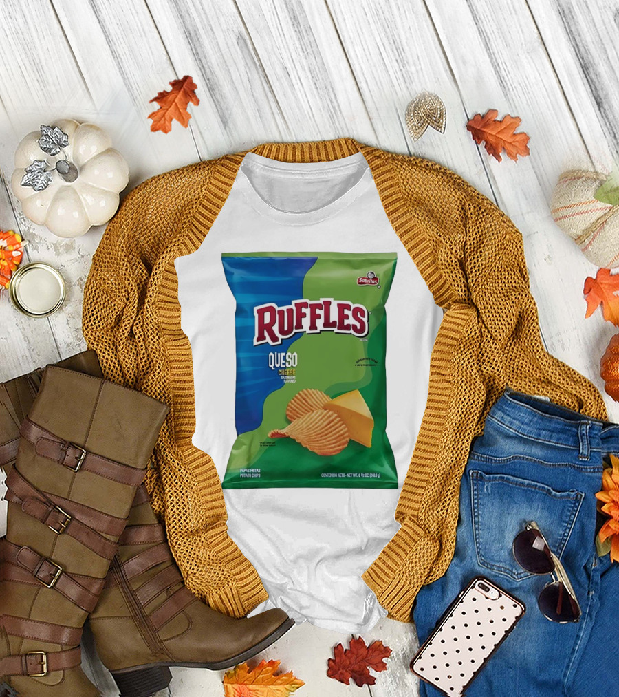 Ruffles Queso Cheese Flavored Potato Chips Sabritas Papas Fritas Snack T-Shirt