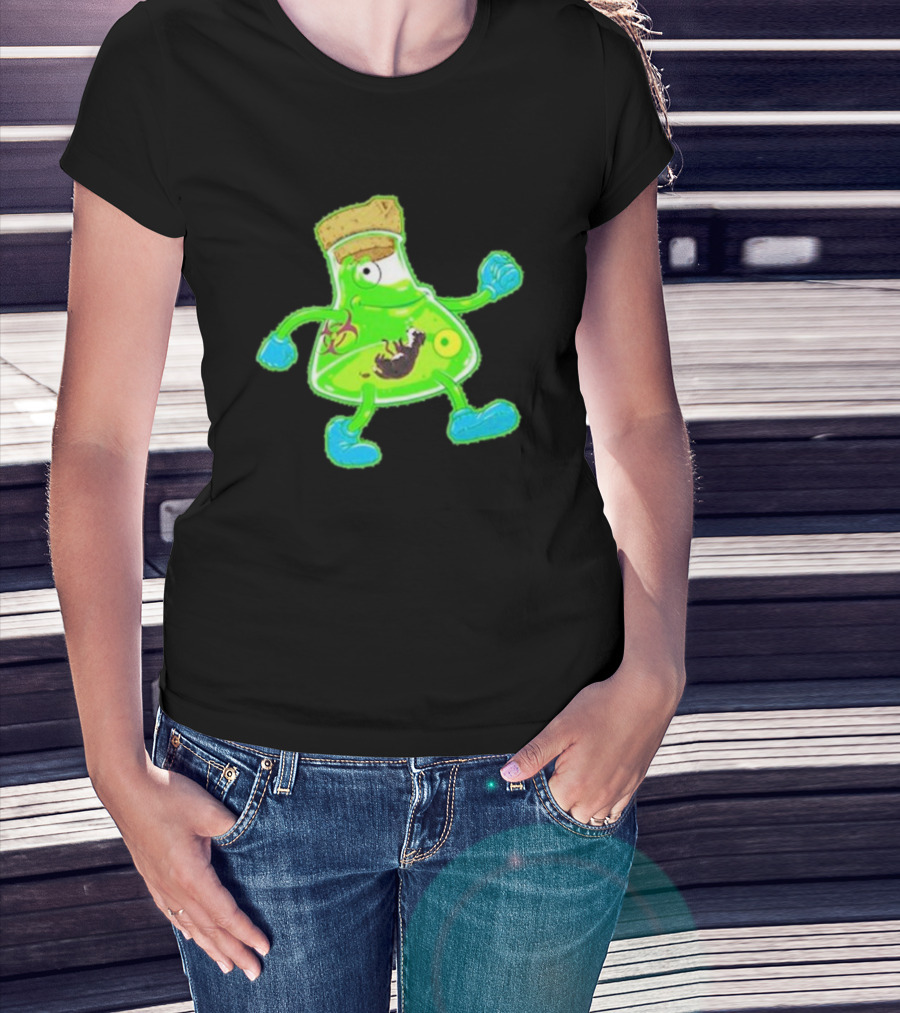 Toxic Soy Monster Beaker Creature With Biohazard T-Shirt