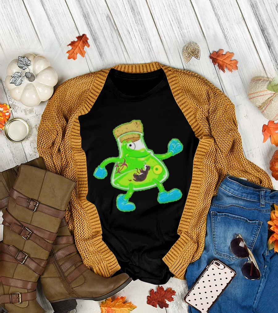 Toxic Soy Monster Beaker Creature with Biohazard T-Shirt