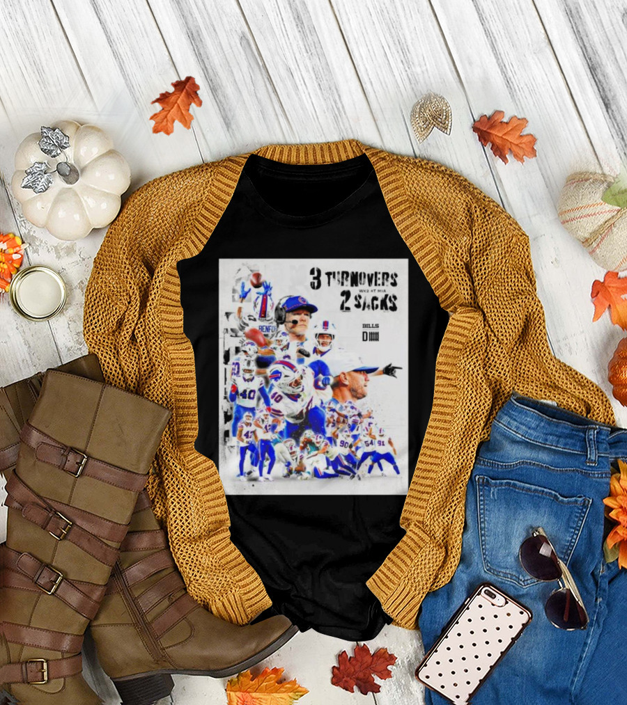 Buffalo Bills 3 Turnovers 2 Sacks Win at MIA Bills D T-Shirt