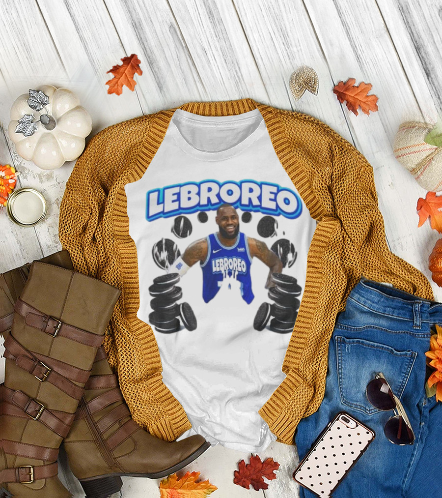 LeBrOreo LeBron James Blue Basketball Jersey Oreo Cookies T-Shirt