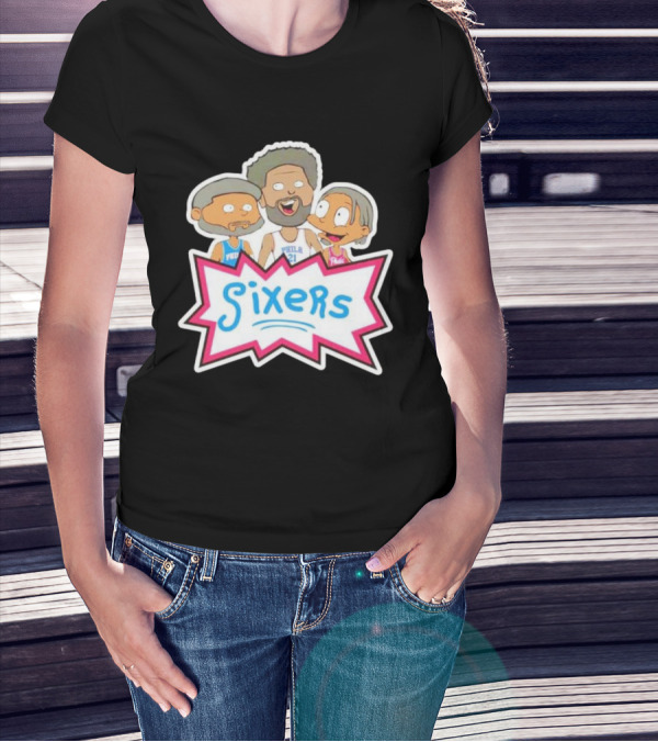 Sixers Rugrats Inspired Philadelphia 76ers Cartoon Crossover T-Shirt