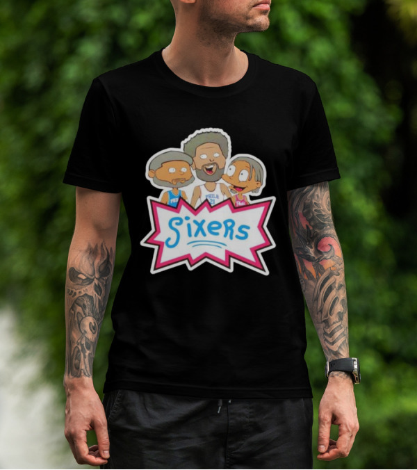 Sixers Rugrats Inspired Philadelphia 76ers Cartoon Crossover T-Shirt
