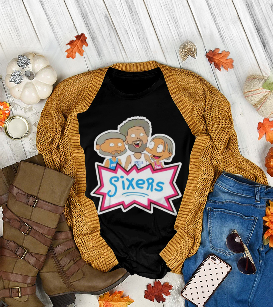 Sixers Rugrats Inspired Philadelphia 76ers Cartoon Crossover T-Shirt