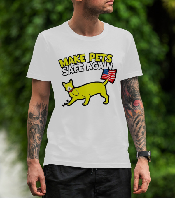 Make Pets Safe Again US Flag Dog Tail T-Shirt