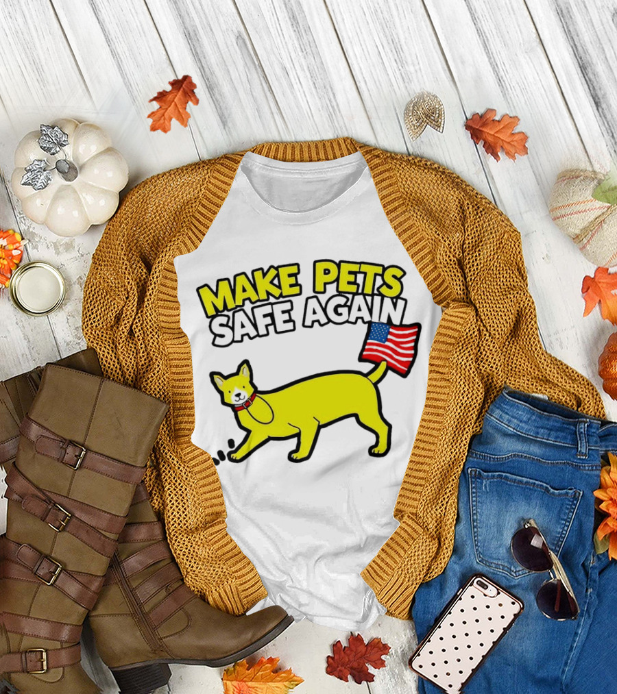 Make Pets Safe Again US Flag Dog Tail T-Shirt