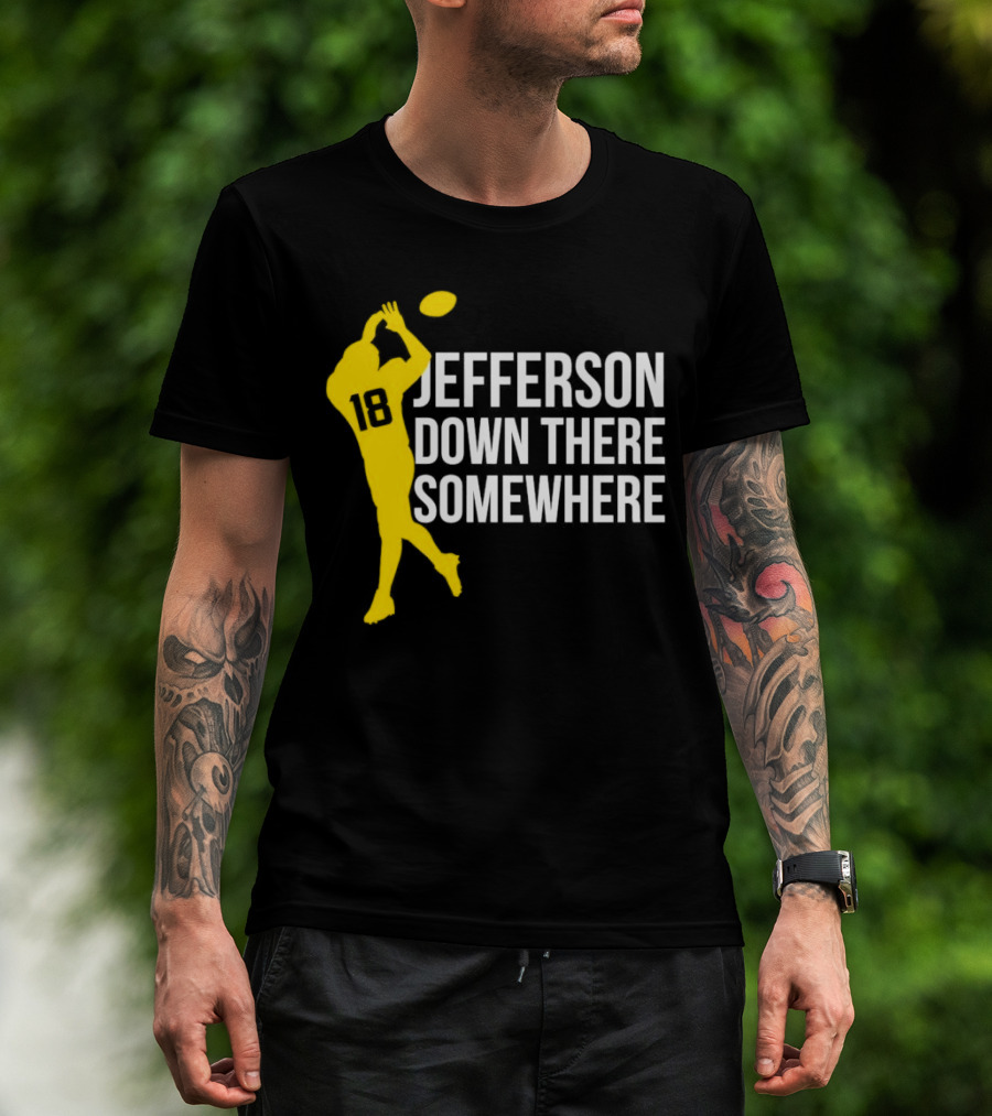 Minnesota Vikings Jefferson Down There Somewhere 18 Football T-Shirt