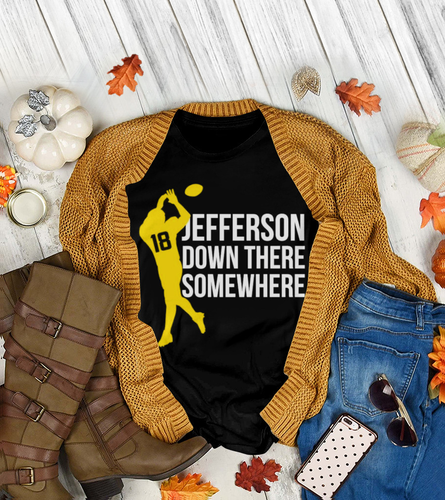 Minnesota Vikings Jefferson Down There Somewhere 18 Football T-Shirt