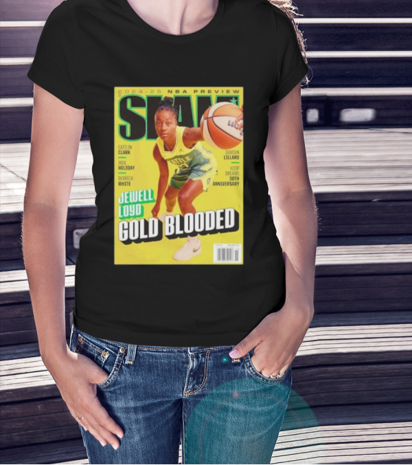 Slam 2024-25 NBA Preview Jewell Loyd Gold Blooded Caitlin Clark Damian Lillard 30th Anniversary T-Shirt