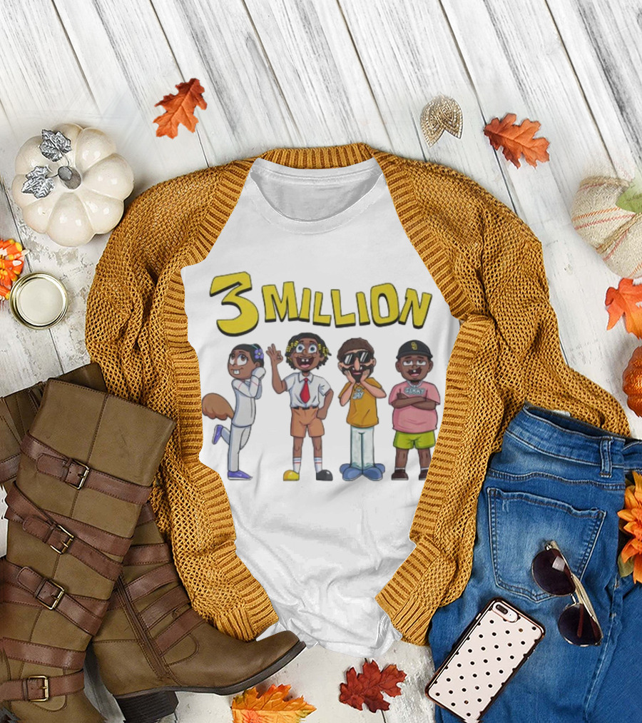 3 Million Subscribers D'Aydrian Harding Celebration Characters T-Shirt