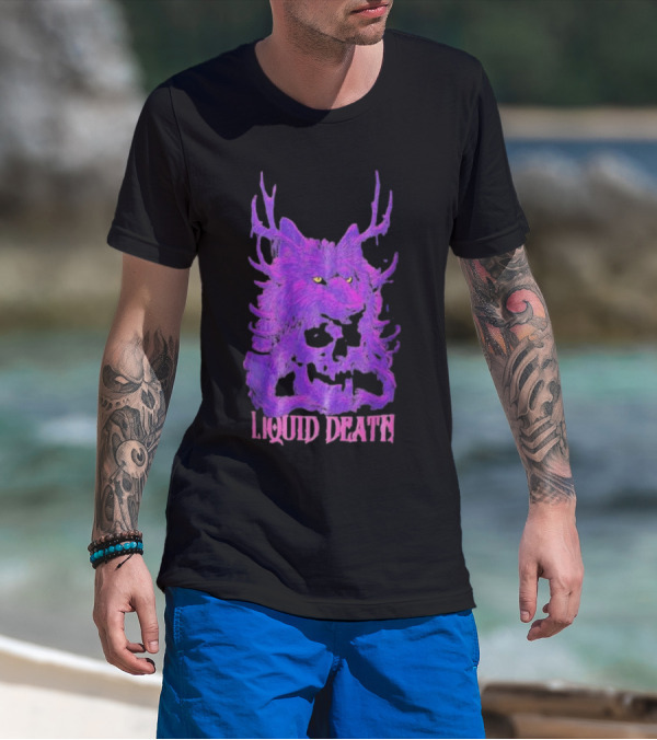 Liquid Death Purple Deathwolf Skull T-Shirt