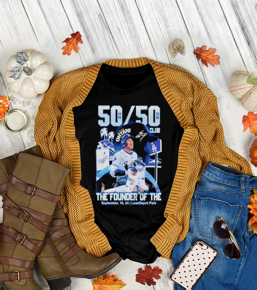 50 HR/50 SB Club Shohei Ohtani The Founder of the September 19 24 LoanDepot Park T-Shirt