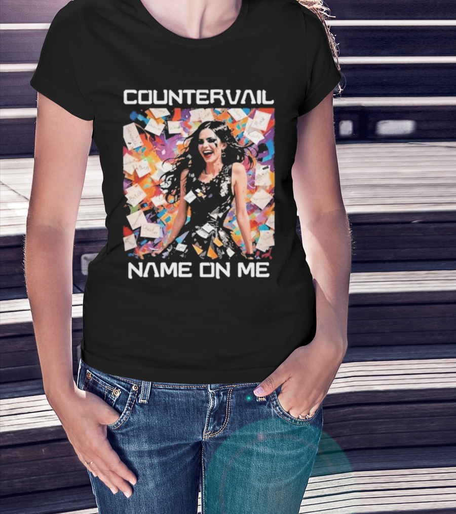Countervail Name On Me Vibrant Collage Joyful Woman With Notes T-Shirt