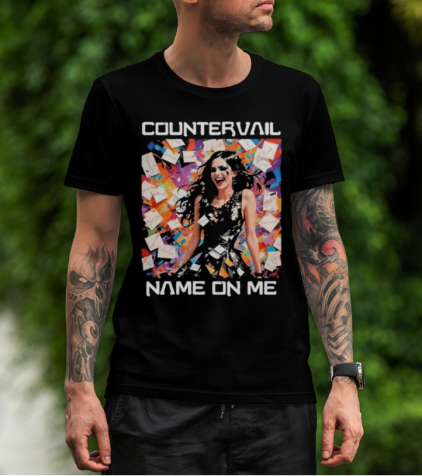 Countervail Name On Me Vibrant Collage Joyful Woman With Notes T-Shirt