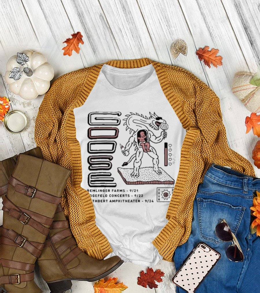 Goose Tour September 2024 Remlinger Farms Edgefield Concerts Cuthbert Amphitheater Dragon Baby T-Shirt