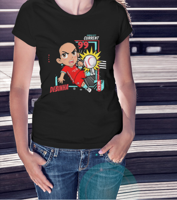 Kansas City Current Debinha 99 Chibi KC Soccer Animation T-Shirt
