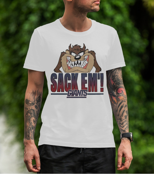 Sack Em Taz Looney Tunes Giants T-Shirt