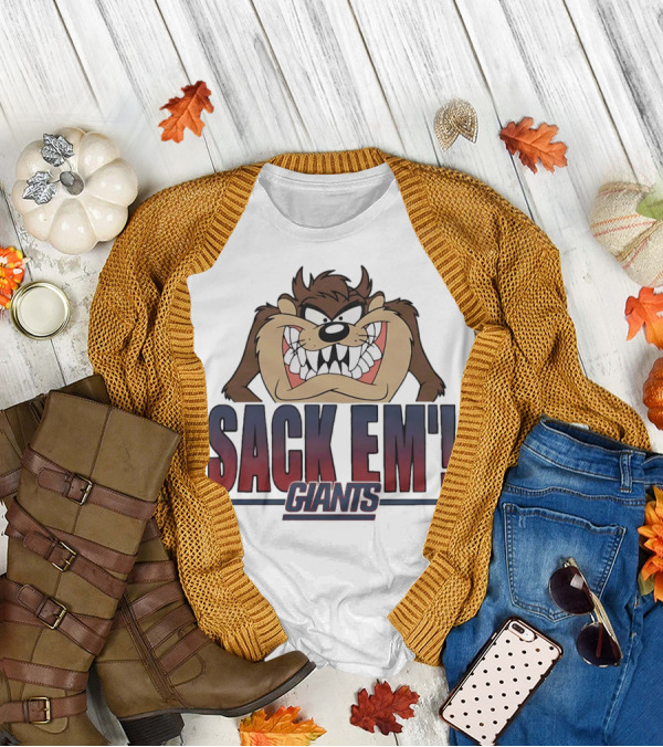 Sack Em Taz Looney Tunes Giants T-Shirt