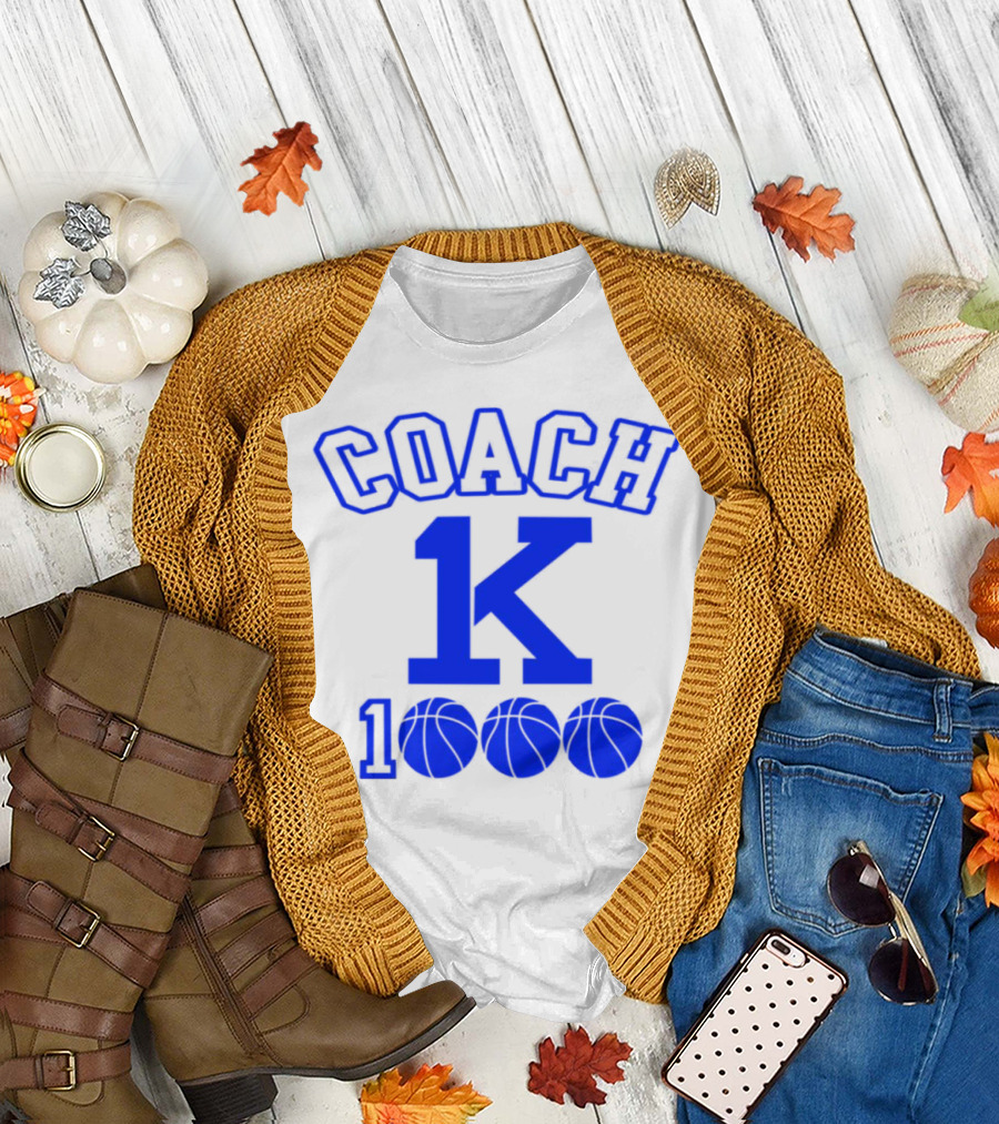Coach K 1000 Wins Basketball Achievement T-Shirt