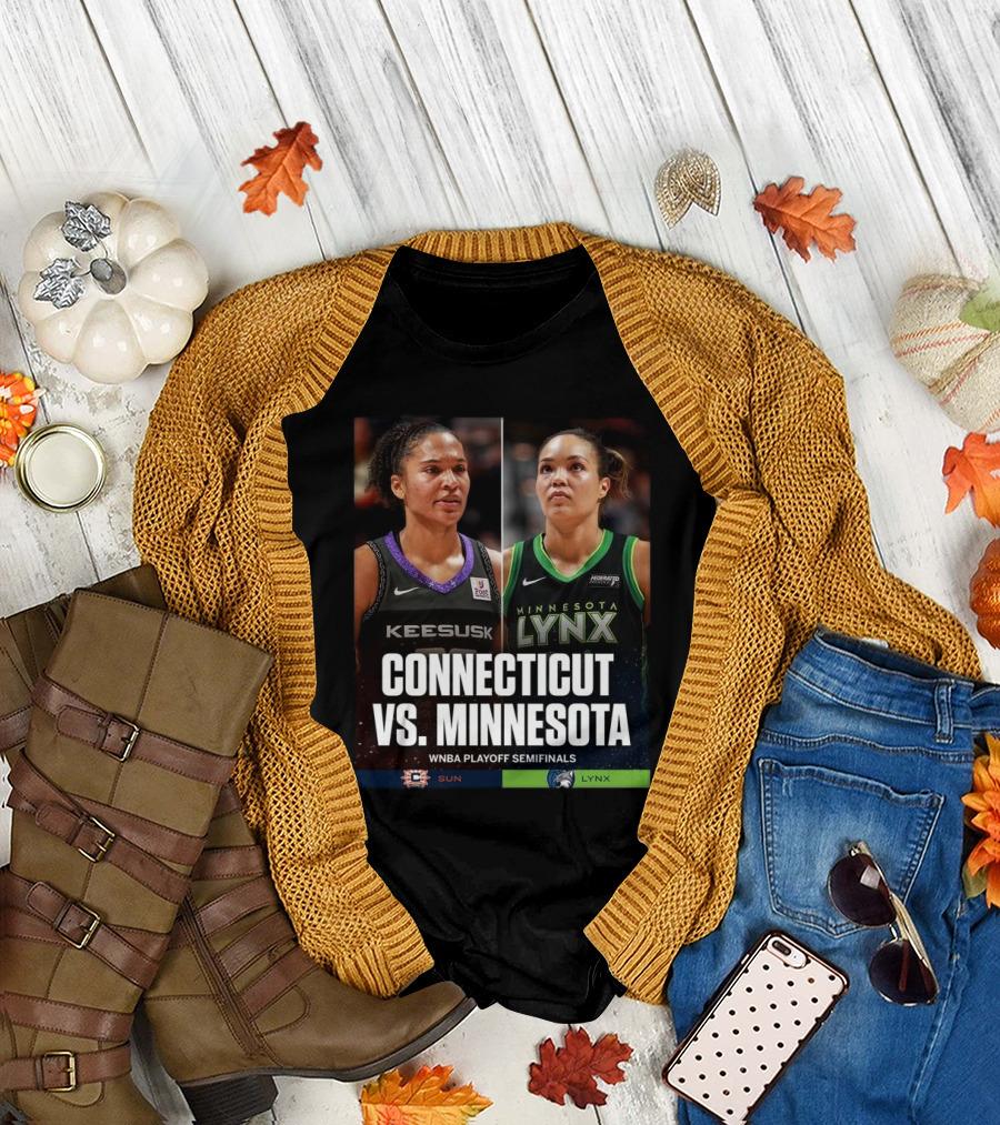 Connecticut Sun vs. Minnesota Lynx WNBA Playoff Semifinals 2024 Matchup T-Shirt