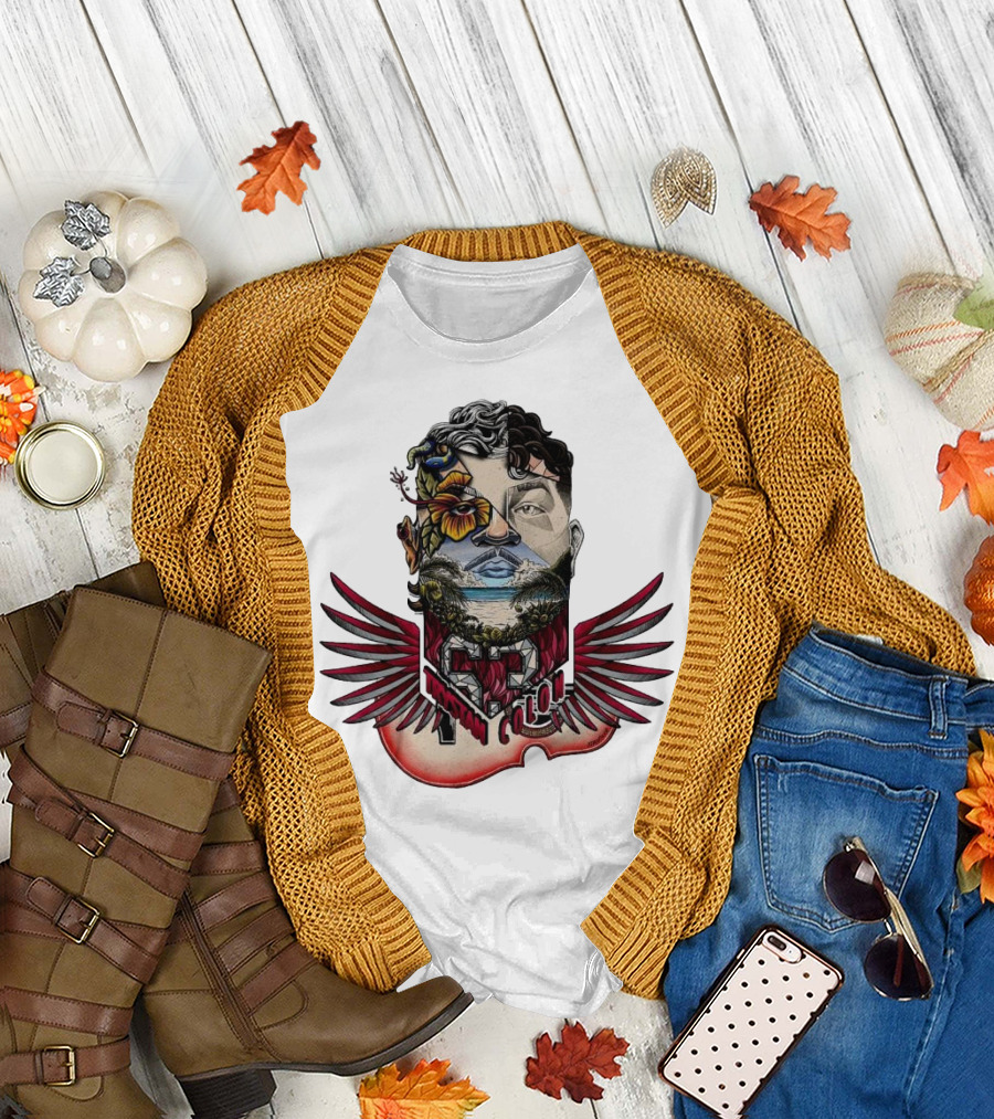 Trystan Colon Arizona Cardinals Herencia Latina Artful Portrait with Floral and Wing Elements T-Shirt