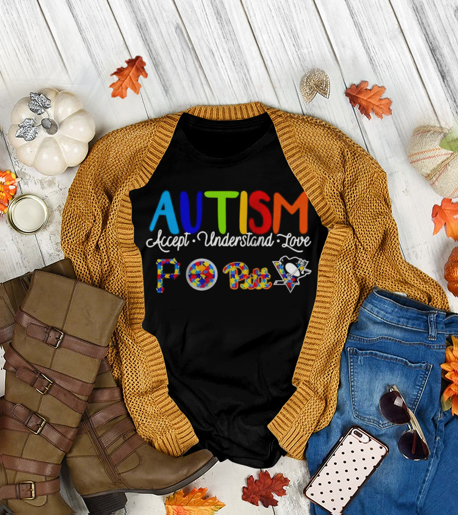 AUTISM Accept Understand Love Pittsburgh PO Pirates Sports T-Shirt