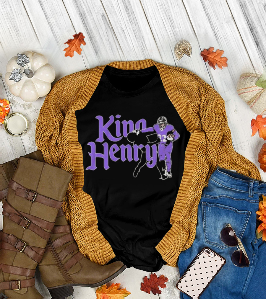 King Henry Derrick Henry Baltimore Ravens Player Number 22 T-Shirt