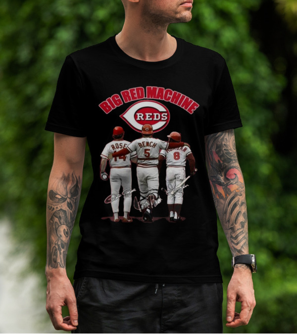 Cincinnati Reds Big Red Machine Pete Rose Johnny Bench Joe Morgan T-Shirt