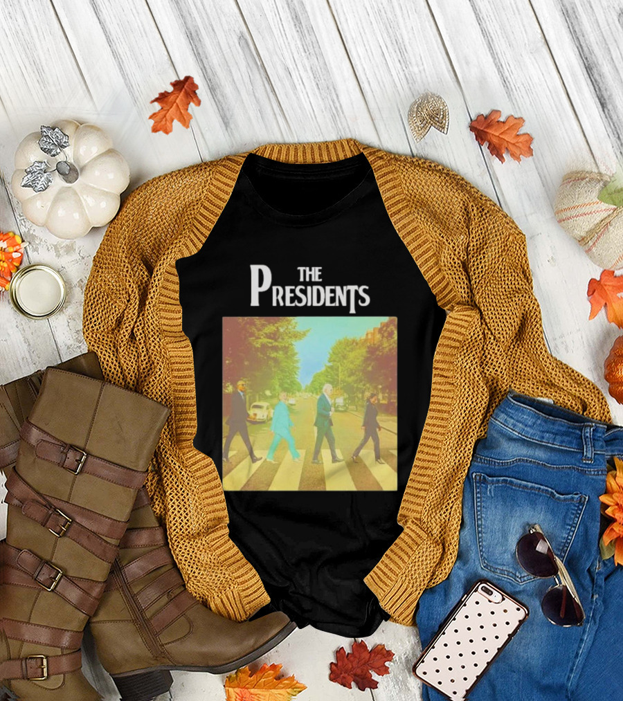 The Presidents Obama Hillary Biden Harris Abbey Road Crossing T-Shirt