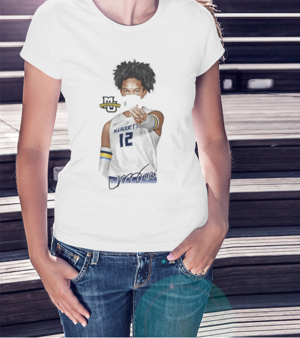 Carsen Murray Marquette Golden Eagles #12 Signature Cartoon MU T-Shirt