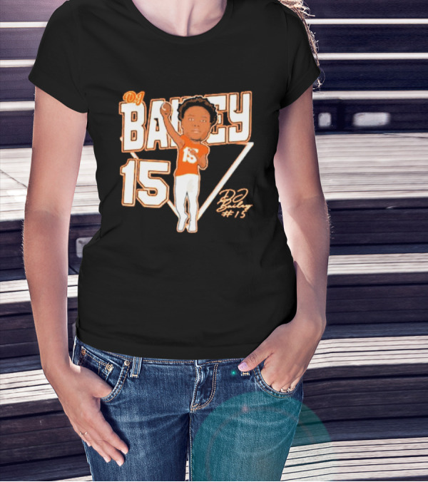 DJ Bailey 15 Sam Houston Bearkats Signature Cartoon T-Shirt