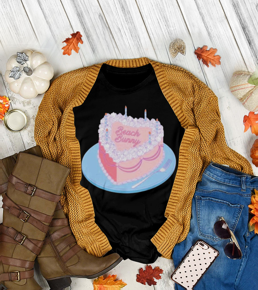 Beach Bunny Cake Design Candles T-Shirt