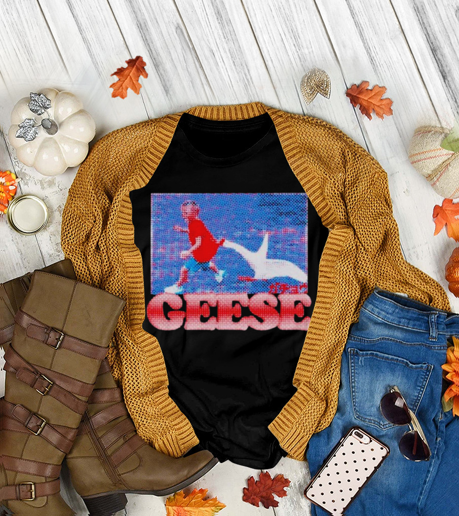 Geese Goose Bite Kid Running Encounter T-Shirt