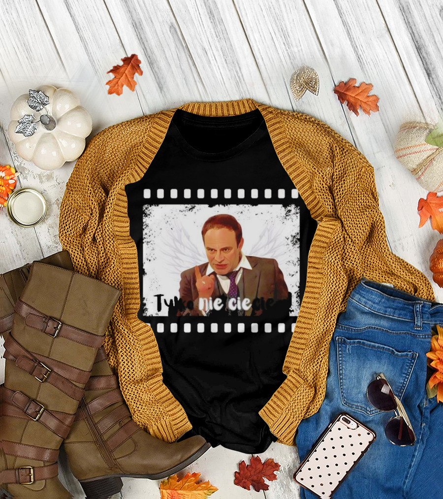 Tylko nie cieciem Stanisław Anioł Filmstrip Winged T-Shirt