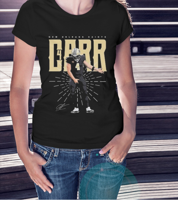 Derek Carr 4 New Orleans Saints Signature T-Shirt