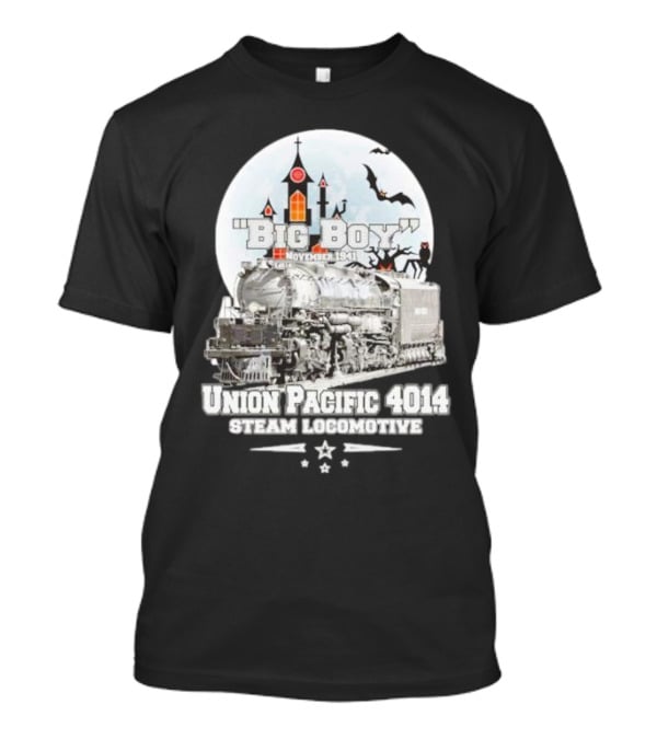 Big Boy Union Pacific 4014 Steam Locomotive November 1941 Haunted Castle And Bats T-Shirt