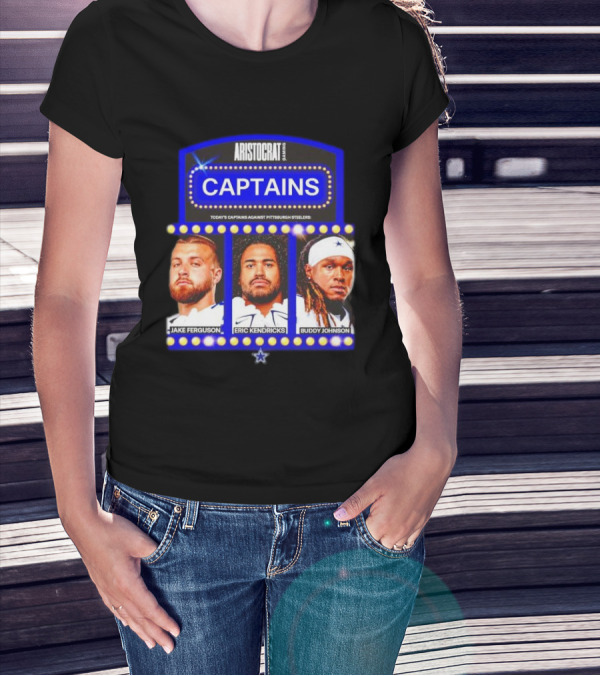 ARISTOCRAT CAPTAINS Dallas Cowboys Jake Ferguson Eric Kendricks Buddy Johnson Against Pittsburgh Steelers T-Shirt