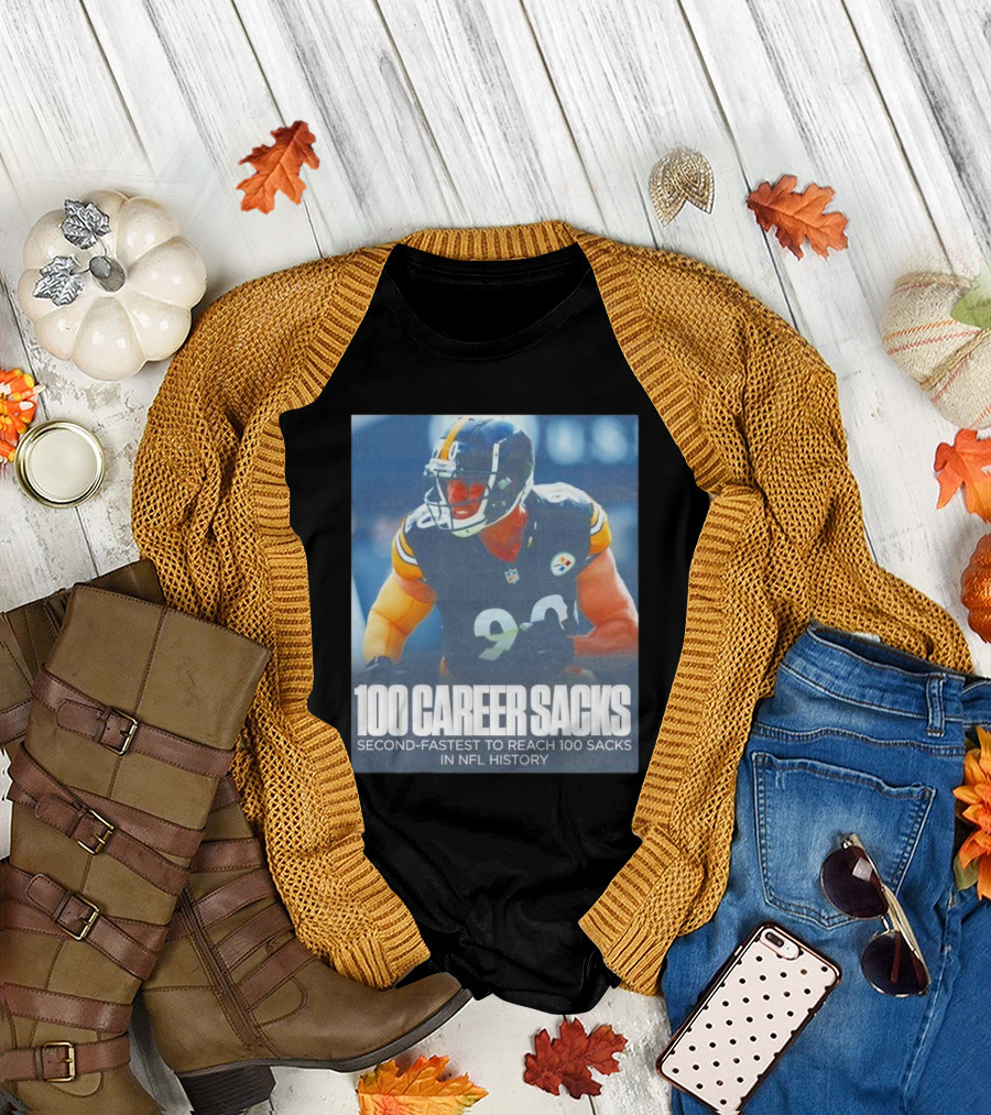 TJ Watt 100 Career Sacks Second-Fastest to Reach 100 Sacks in NFL History T-Shirt