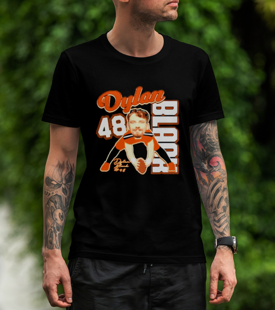 Dylan Black 48 Oregon State Beavers Football Player Face Cartoon T-Shirt