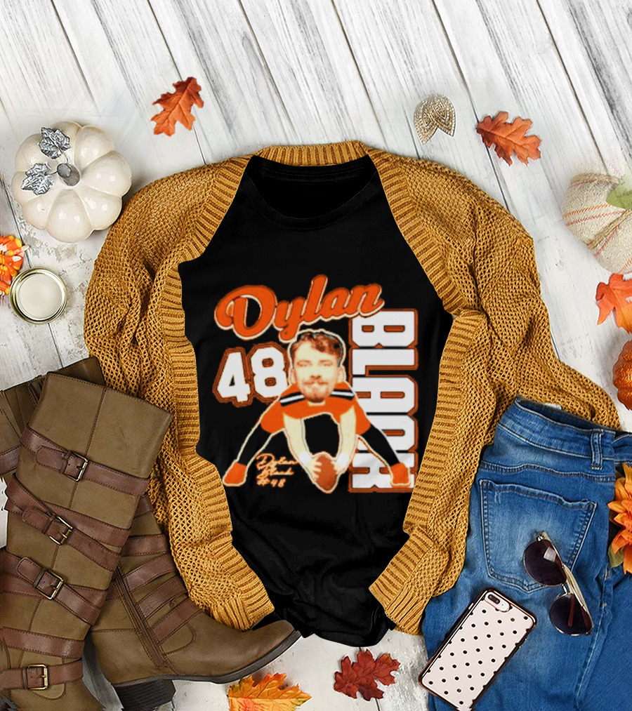 Dylan Black 48 Oregon State Beavers Football Player Face Cartoon T-Shirt